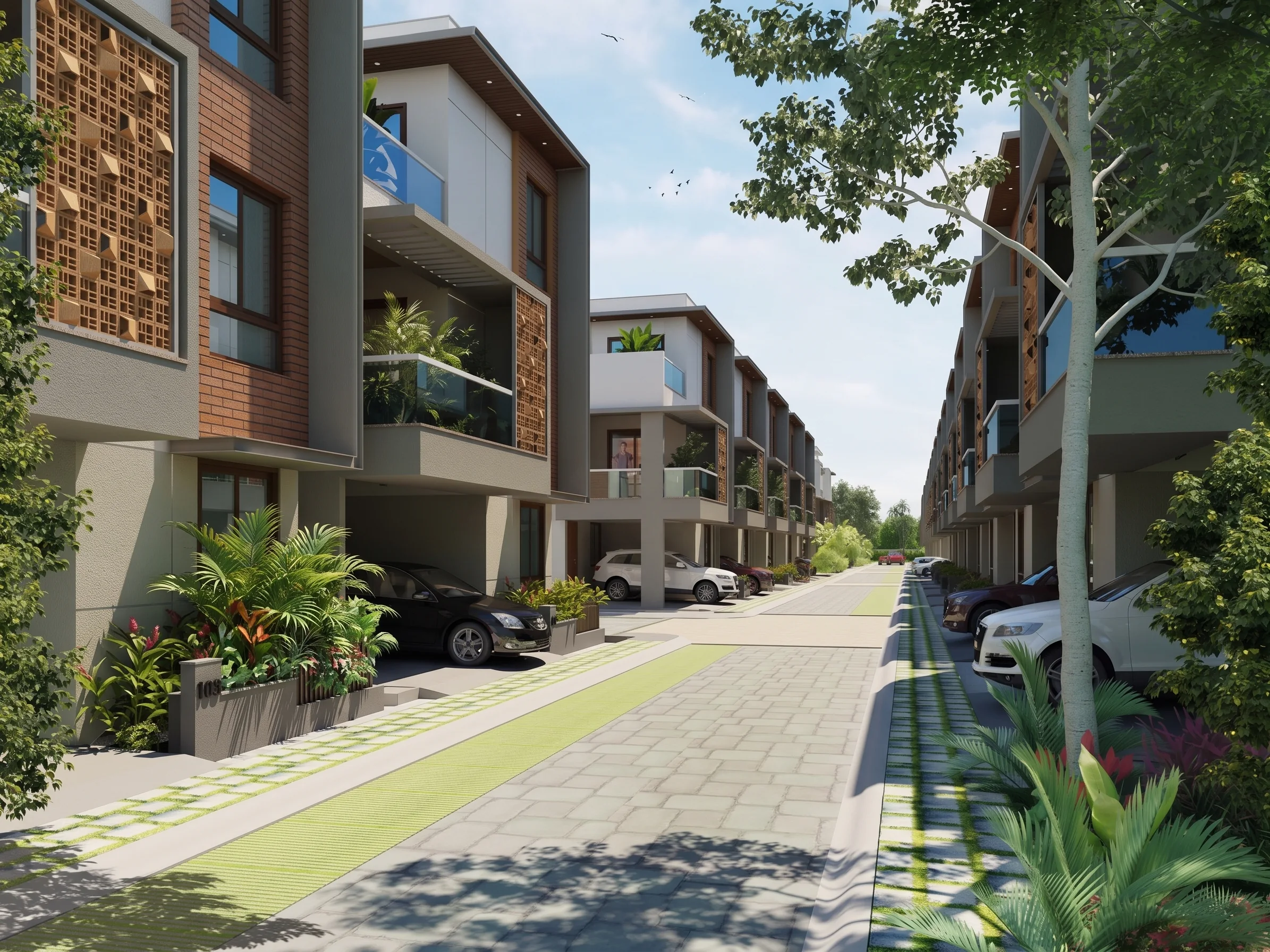 The Living Street at Buildiko Spring Woods, 4 BHK villas in Sarjapur, Bengaluru